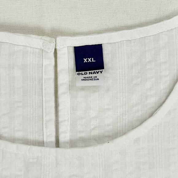 Old Navy Women's Tiered Puff Sleeve Midi Dress XXL White Pockets - Picture 5 of 16